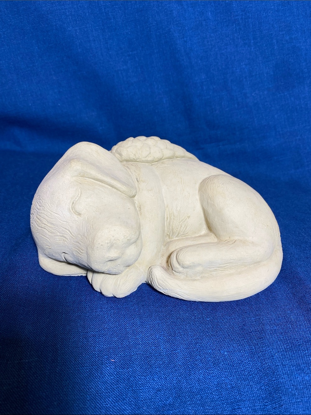 Angel Dog Memorial by Designer Stone - Cream Cast Home Art NWOT